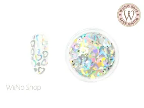 4mm Silver Holographic Hollow Heart Glitter