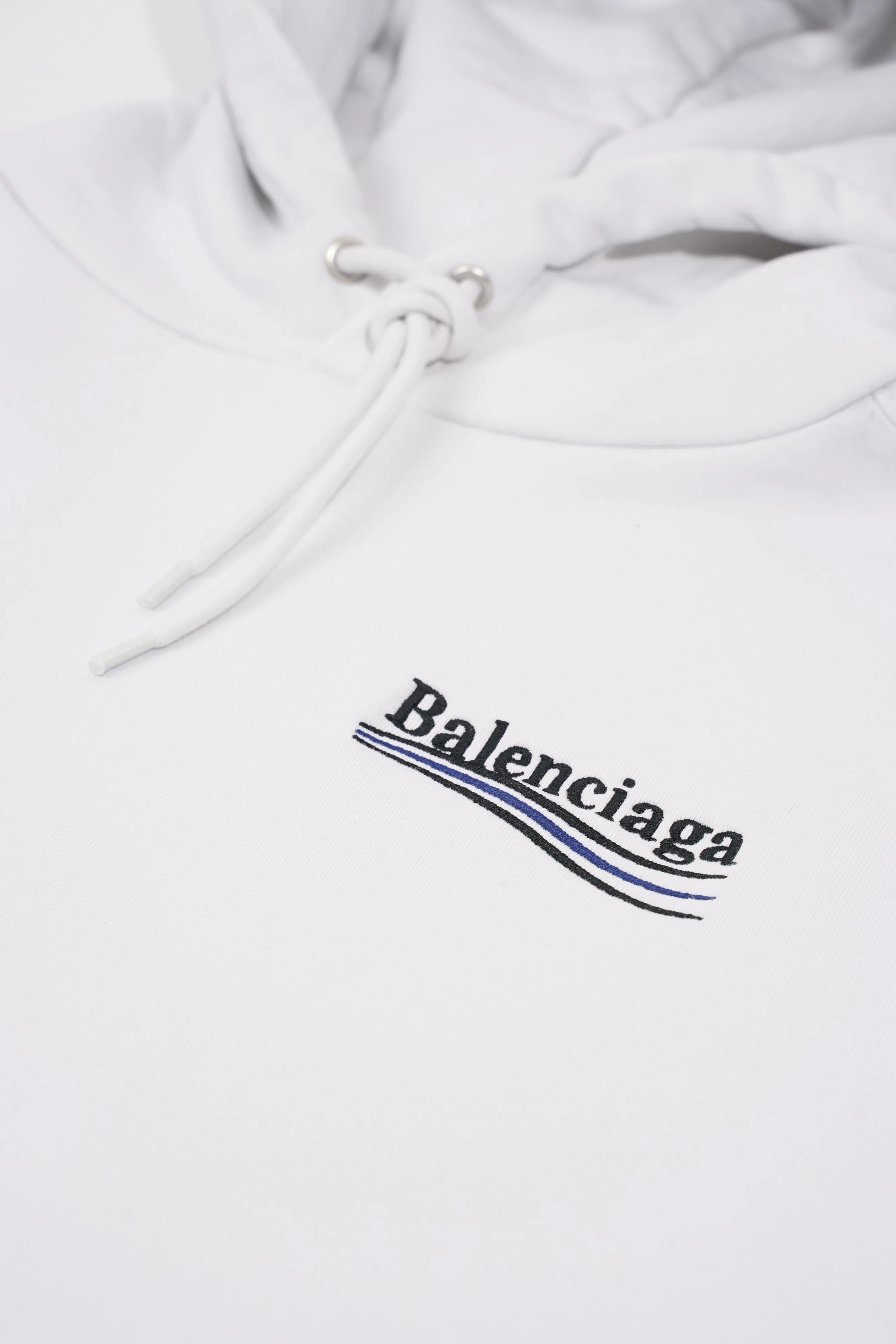 Balenciaga Mens Political Hoodie White L