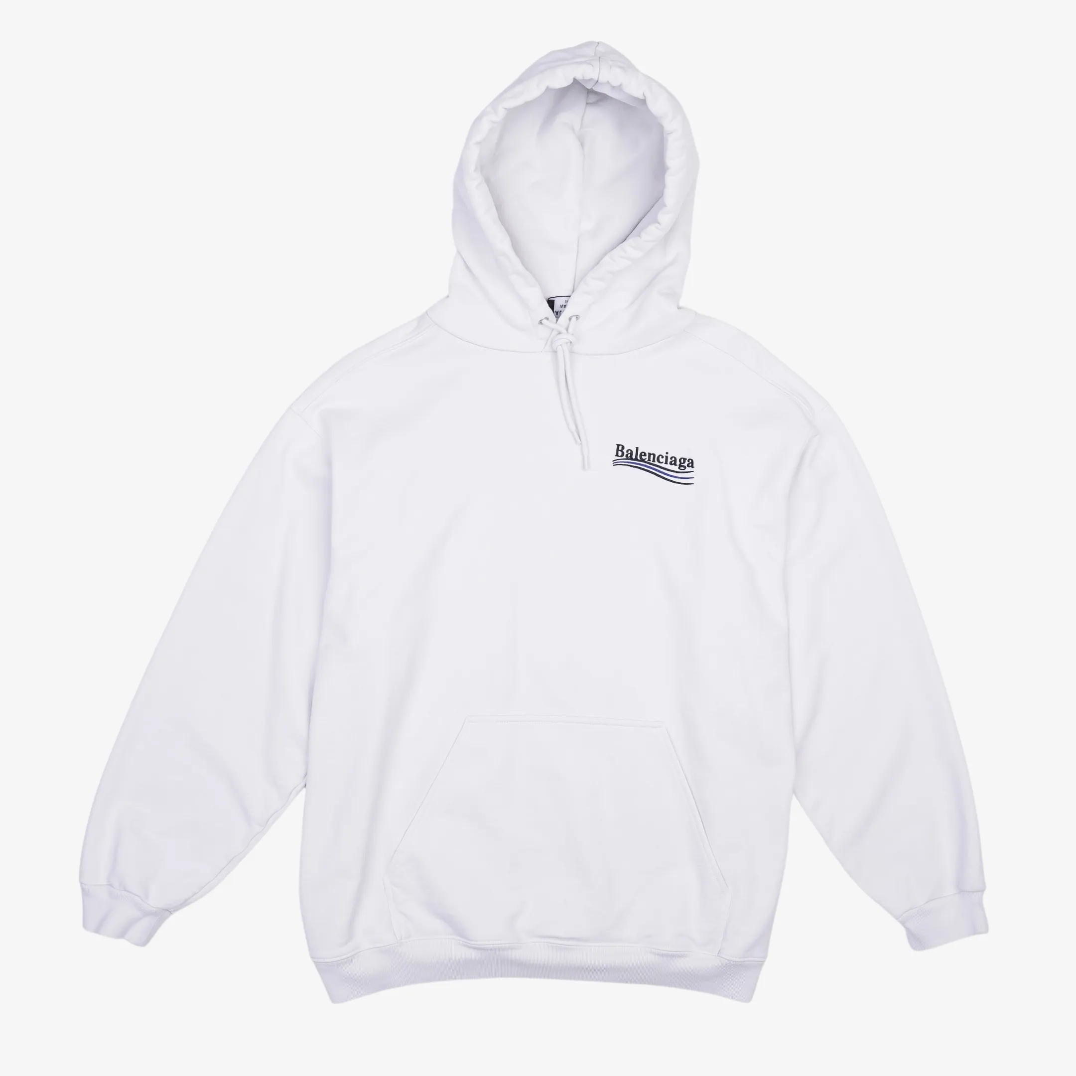 Balenciaga Mens Political Hoodie White L