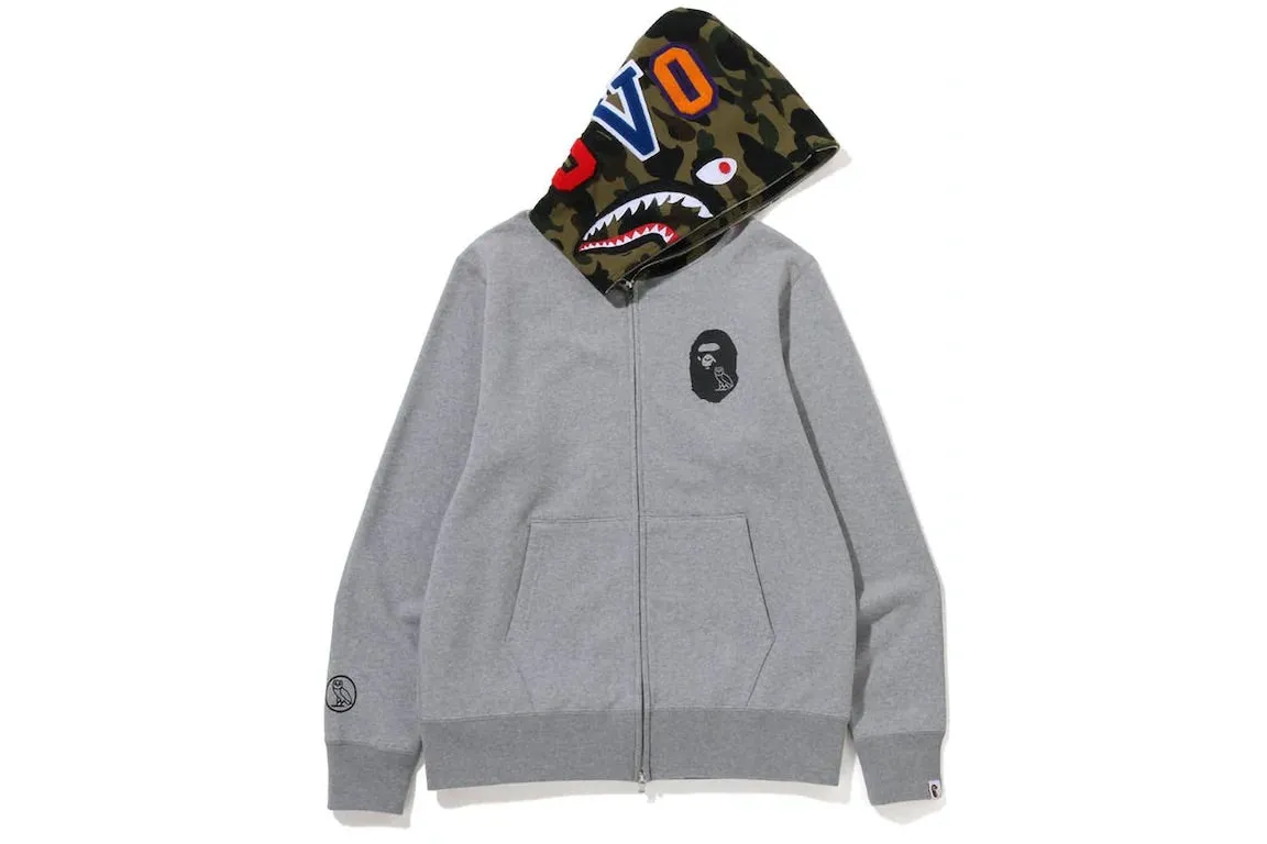 BAPE X OVO SHARK HOODIE GREY