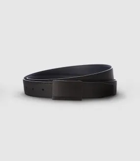 Ceinture avec plaque en métal noire