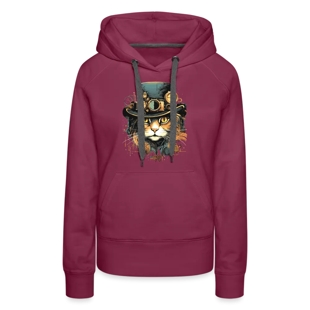 Damen Hoodie mit Katzenmotiv "Steampunk Cat"