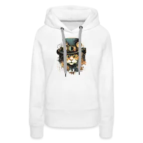 Damen Hoodie mit Katzenmotiv "Steampunk Cat"