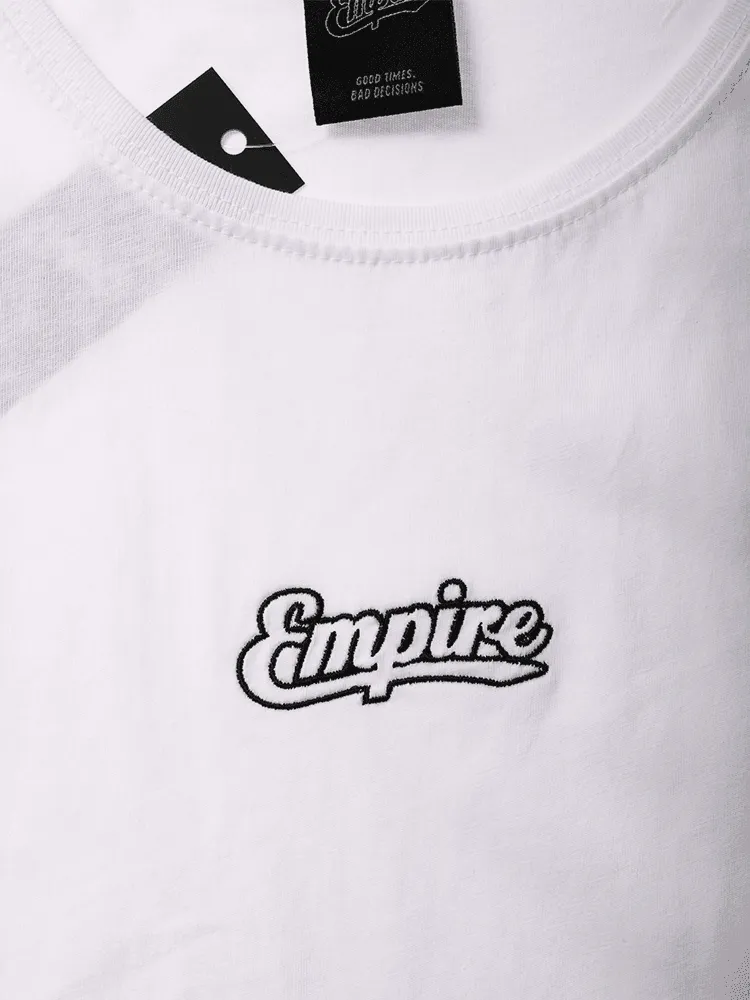 Empire Logo Outlined Cut Tank - White / Black