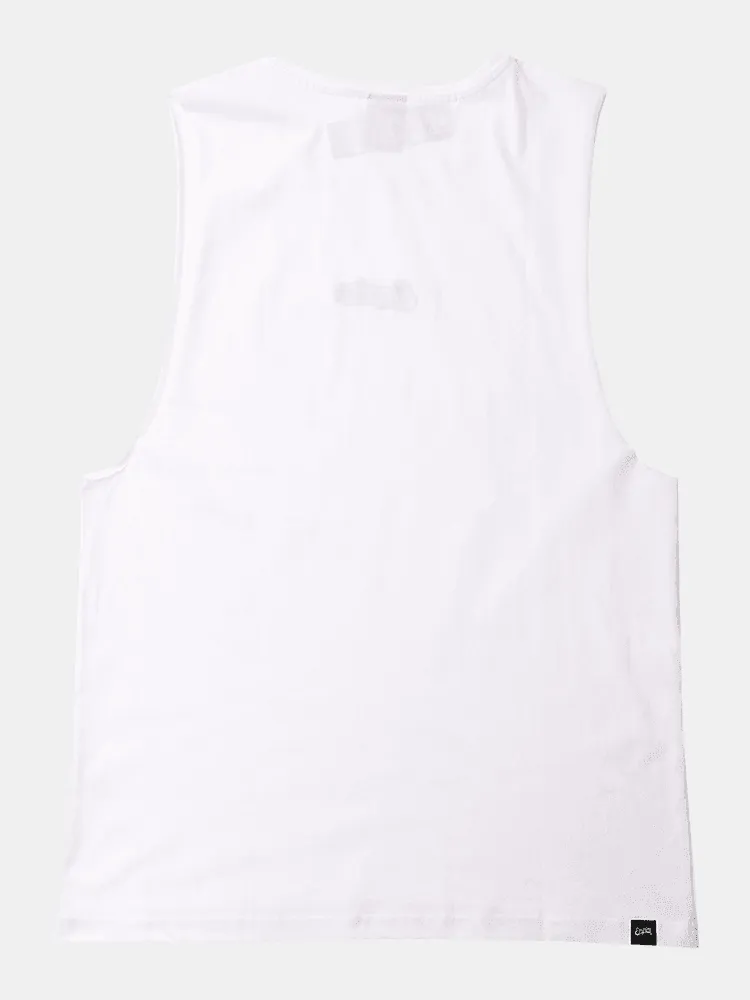 Empire Logo Outlined Cut Tank - White / Black