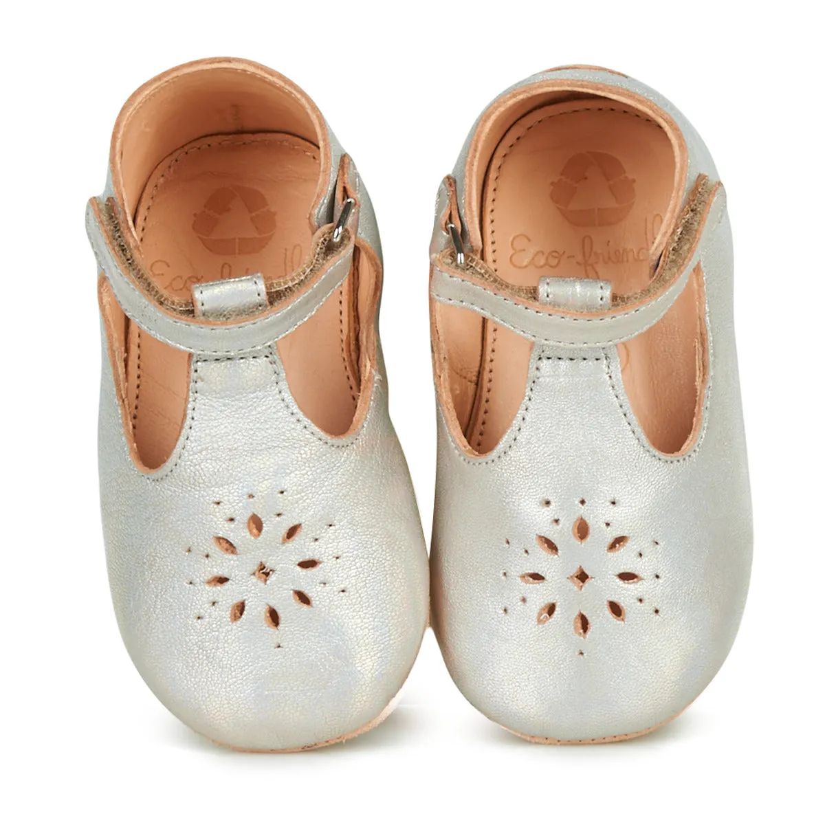 EZPZ Lillyp argent chaussons cuir ballerine