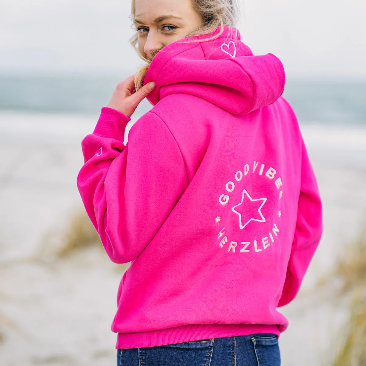 Herzlein® Hoodie "Dorfliebe" in Pink