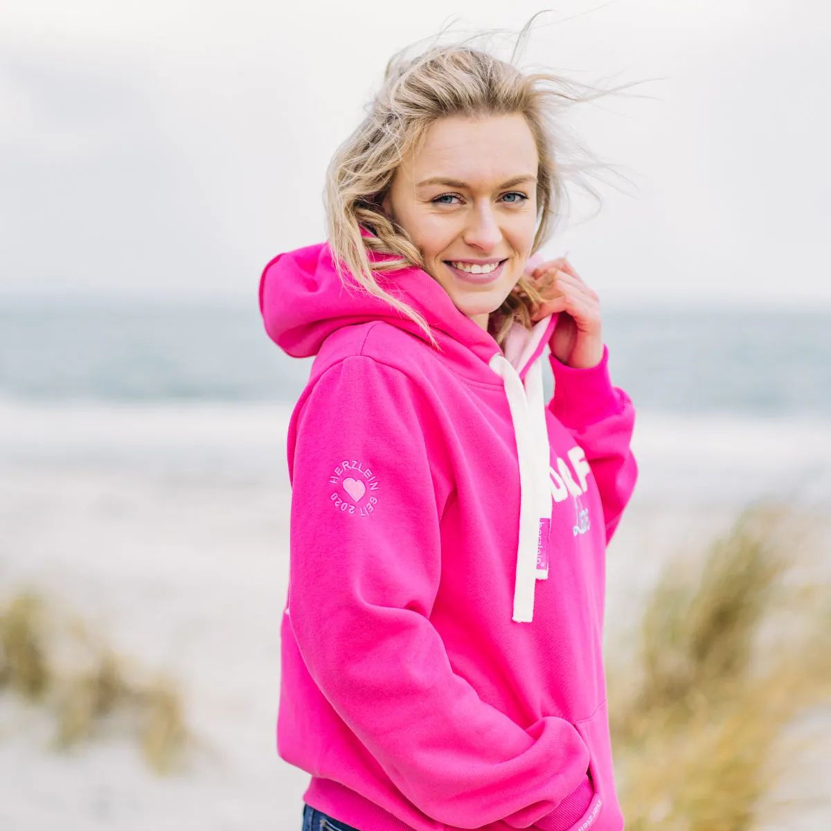 Herzlein® Hoodie "Dorfliebe" in Pink