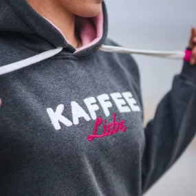 Herzlein® Hoodie "Kaffeeliebe" in Dunkelgrau meliert