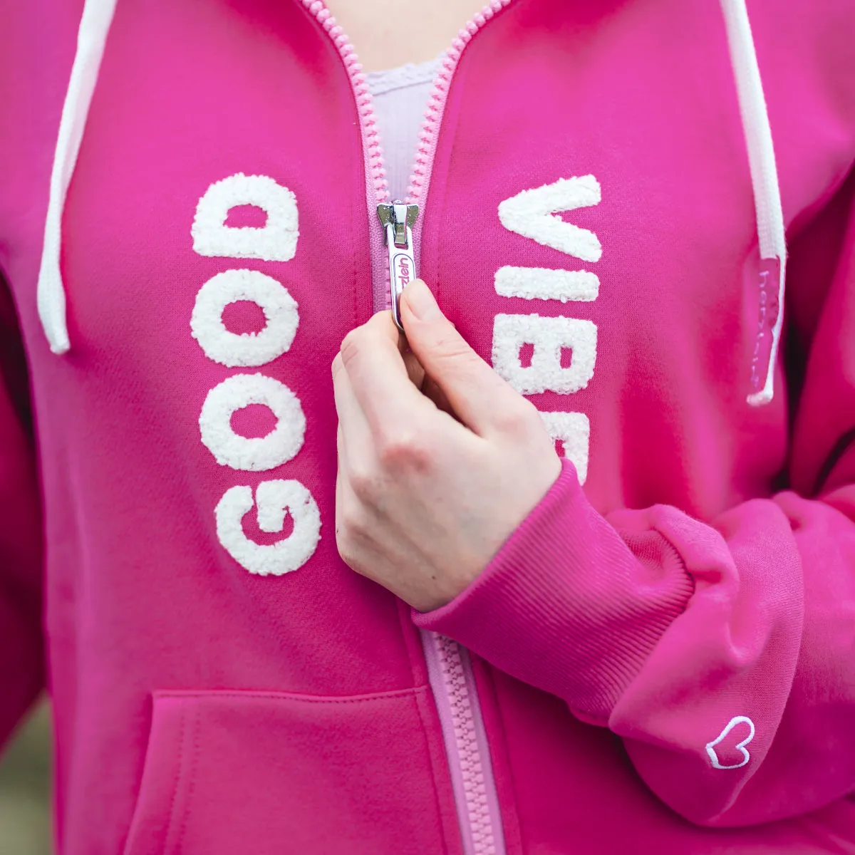 Herzlein® Sweatjacke "GOOD VIBES" in Pink