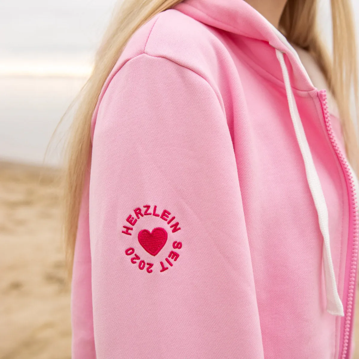 Herzlein® Sweatjacke "Nordsee Liebe" in Rosa