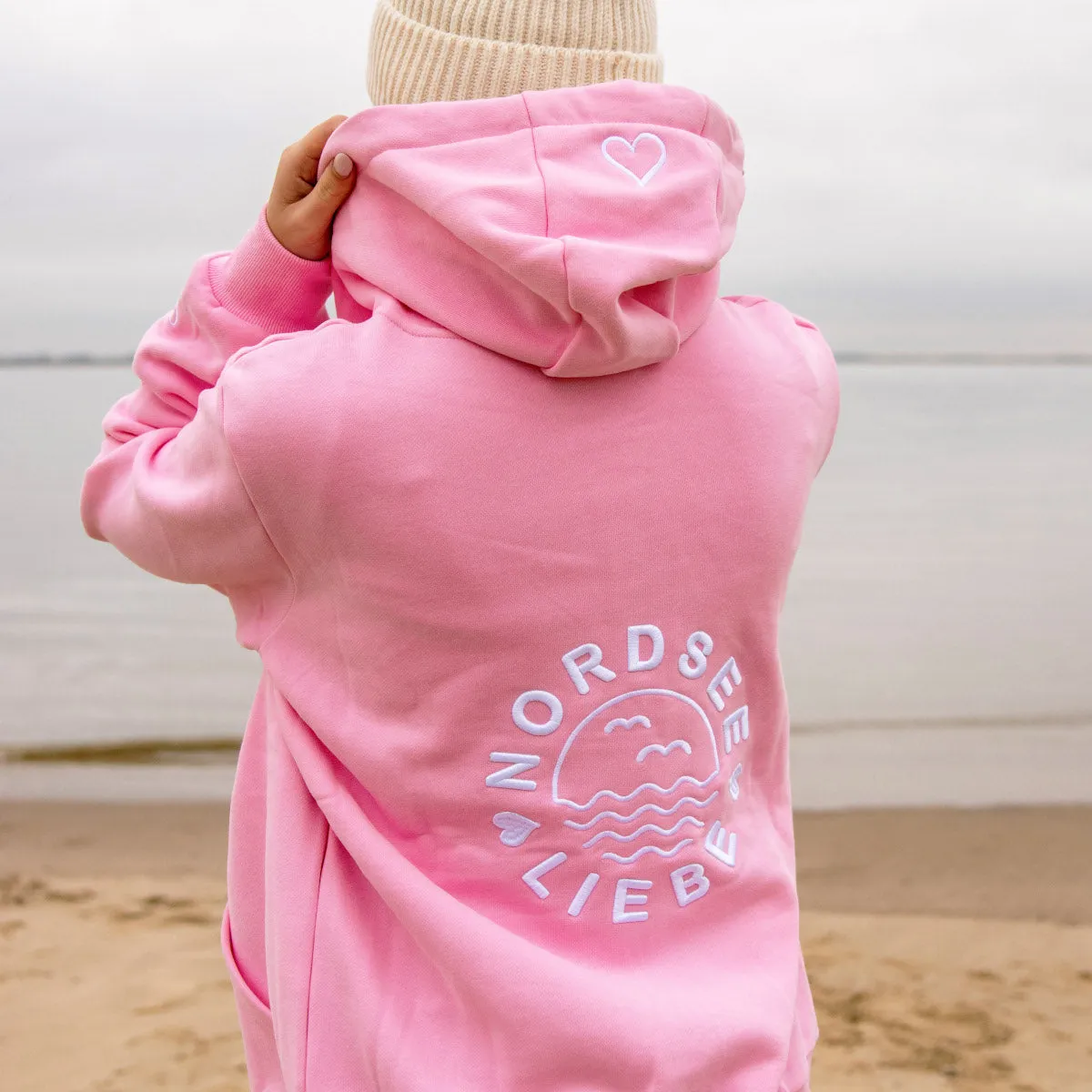 Herzlein® Sweatjacke "Nordsee Liebe" in Rosa