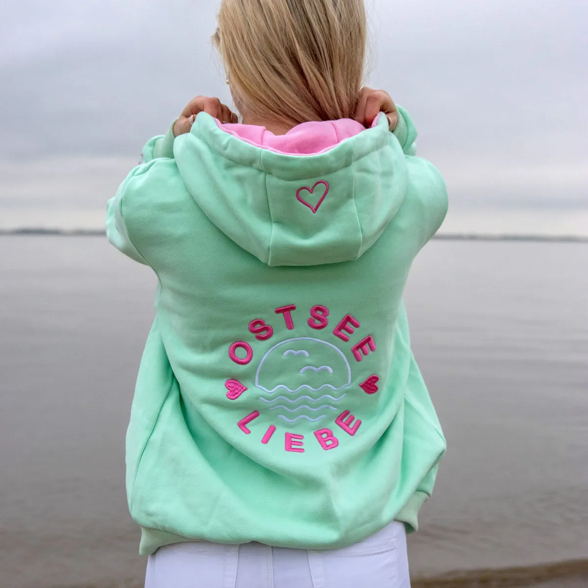 Herzlein® Sweatjacke "Ostsee Liebe" in Mint