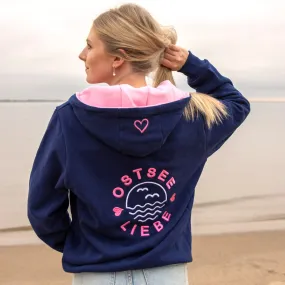 Herzlein® Sweatjacke "Ostsee Liebe" in Navy Blau