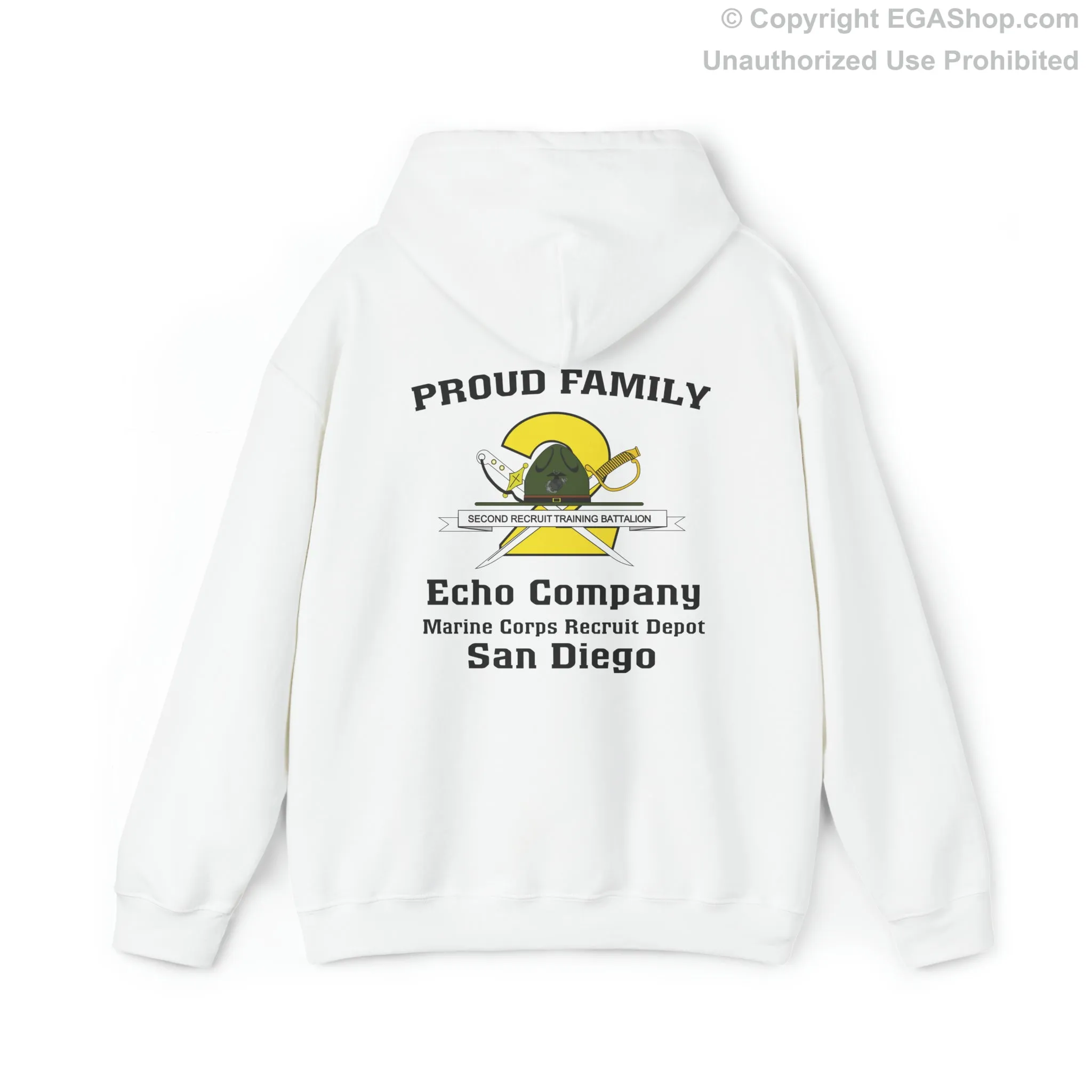 Hoodie: Echo Co. MCRD San Diego (2nd Battalion Crest on BACK)