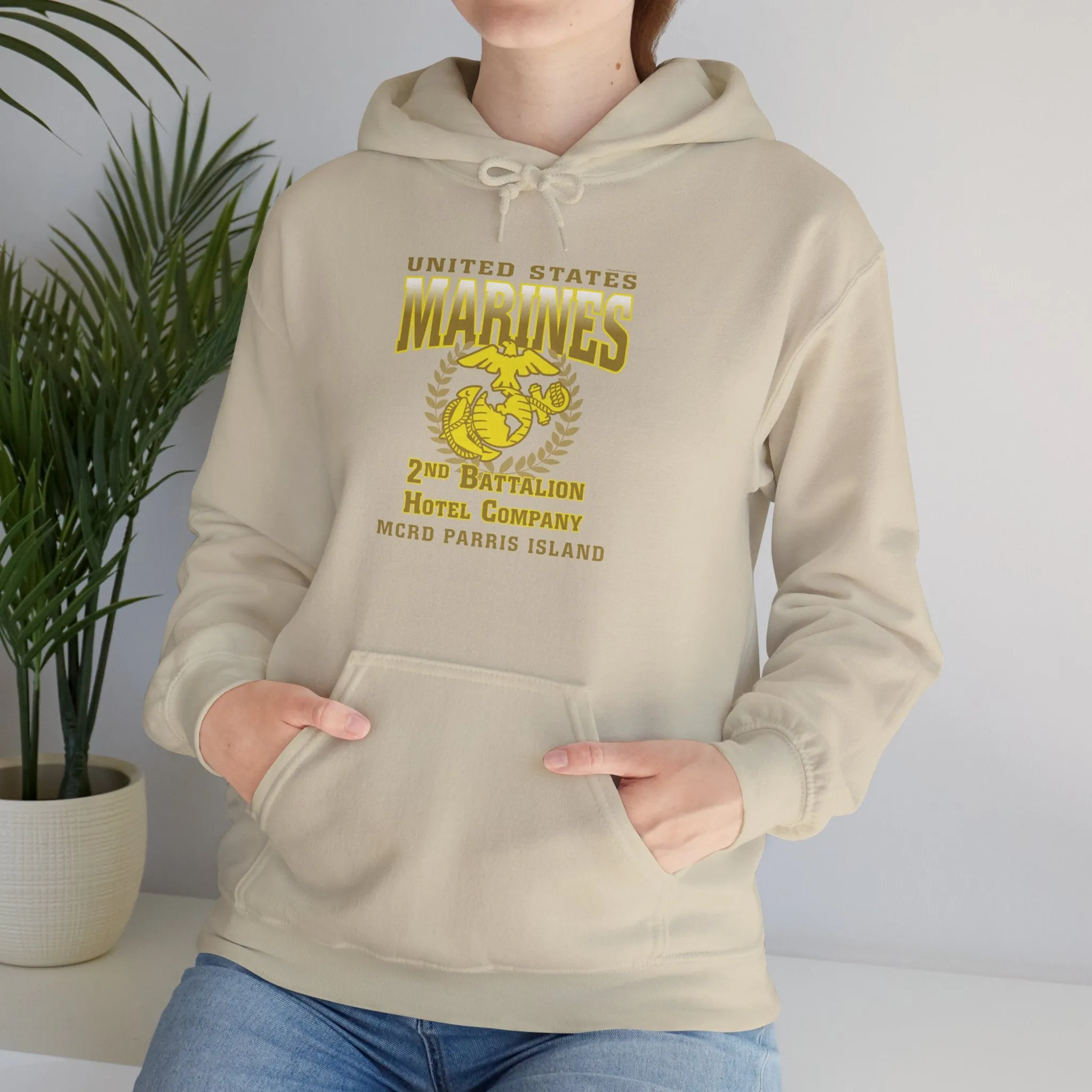 Hoodie: Hotel Co. MCRD Parris Island (EGA, Blank Back)