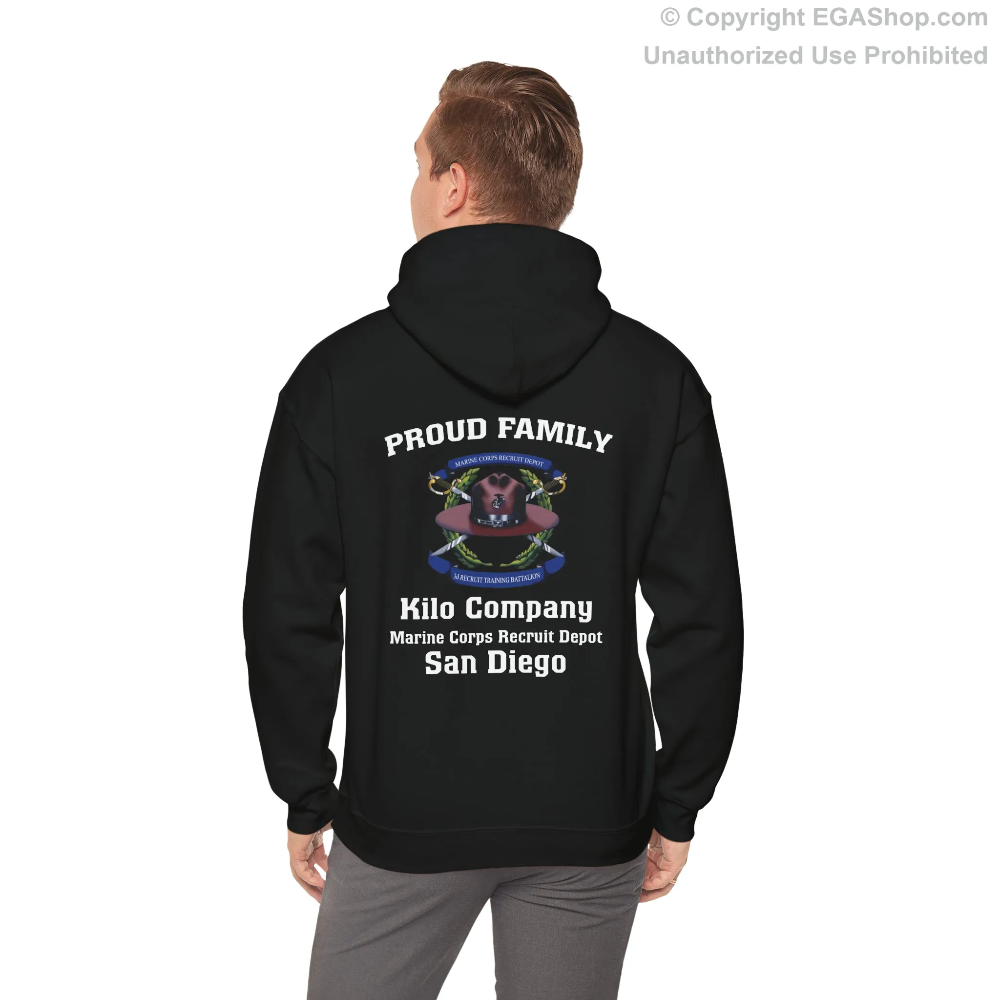 Hoodie: Kilo Co. MCRD San Diego (3rd Battalion Crest on BACK)