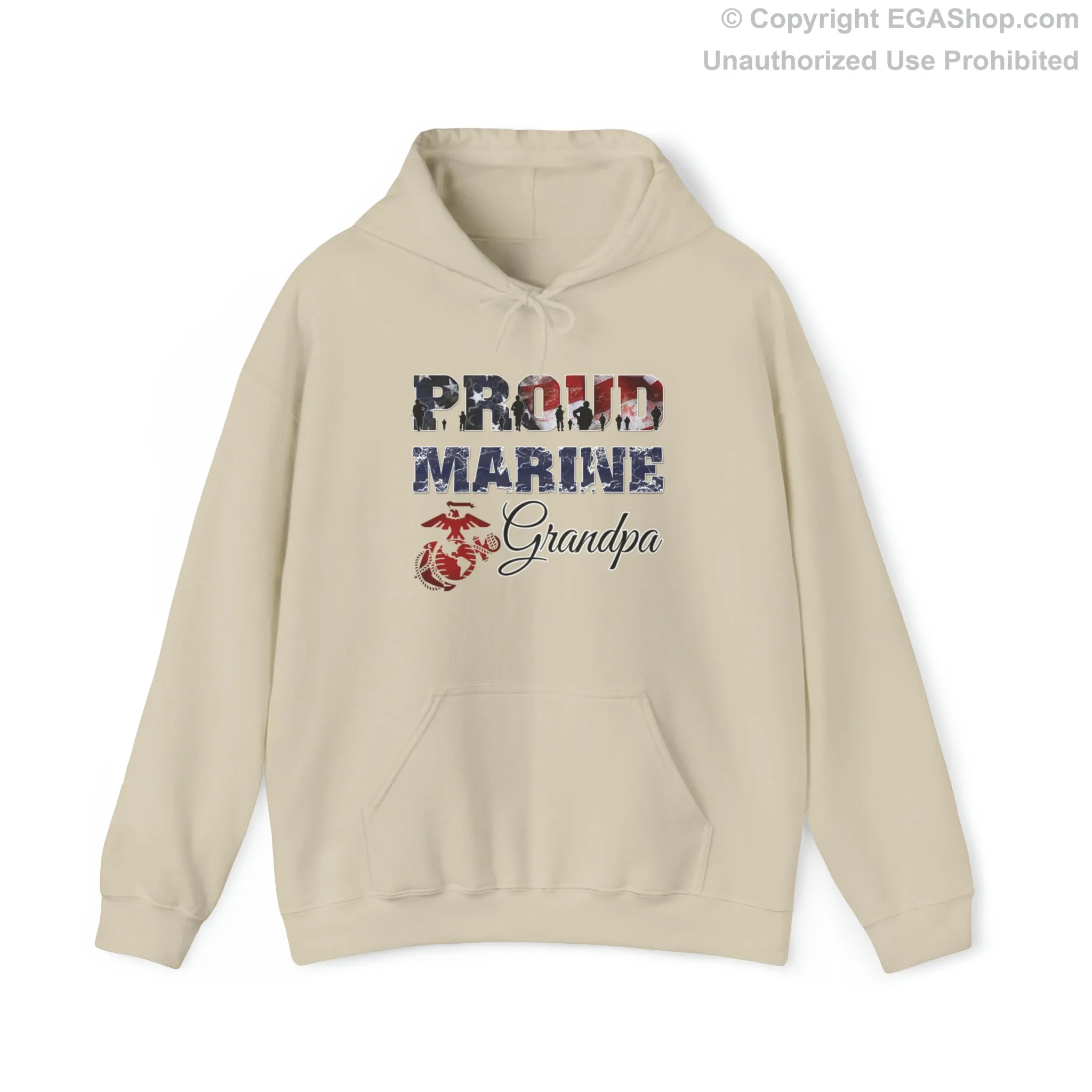 Hoodie Proud Marine Grandpa (Your Choice of Colors)