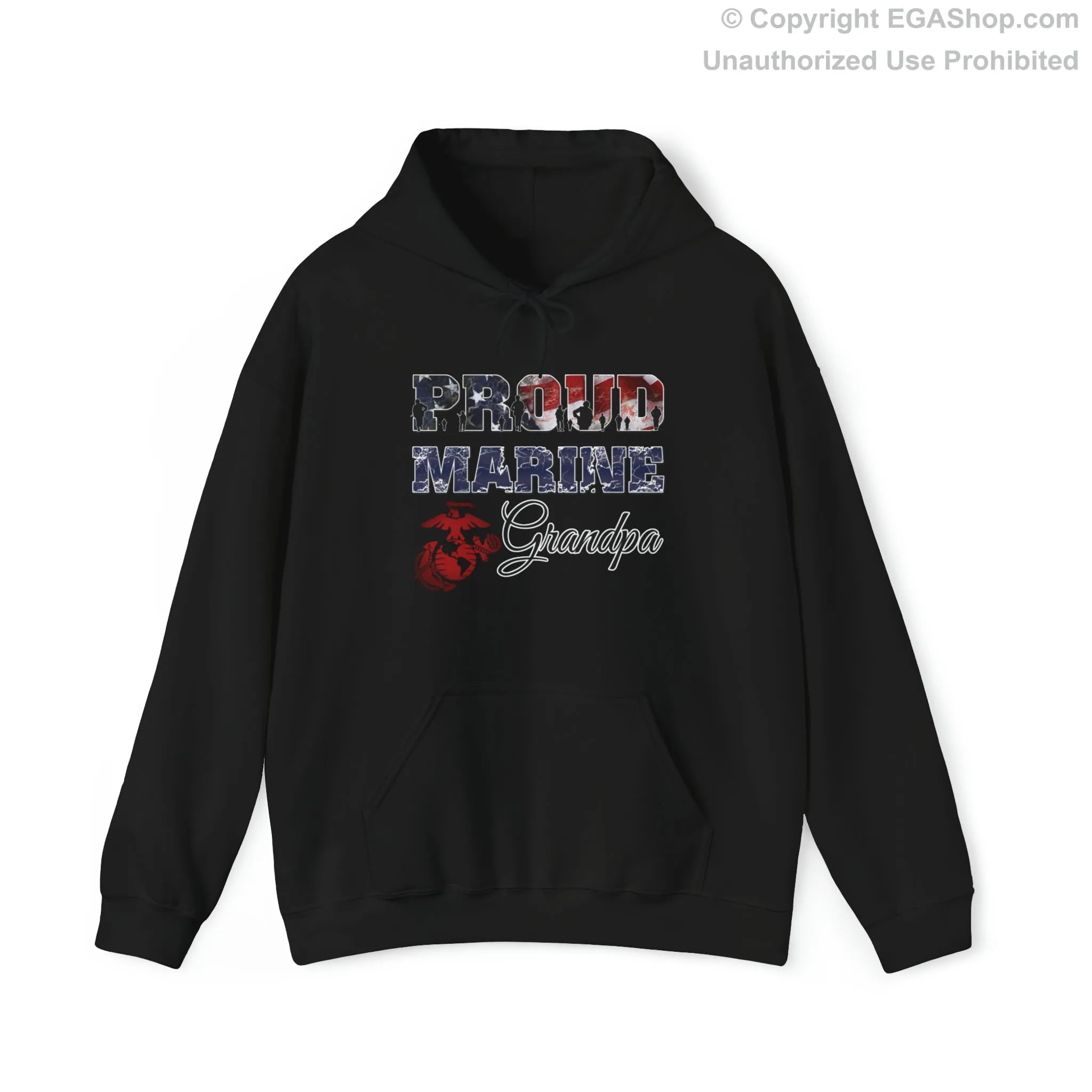 Hoodie Proud Marine Grandpa (Your Choice of Colors)