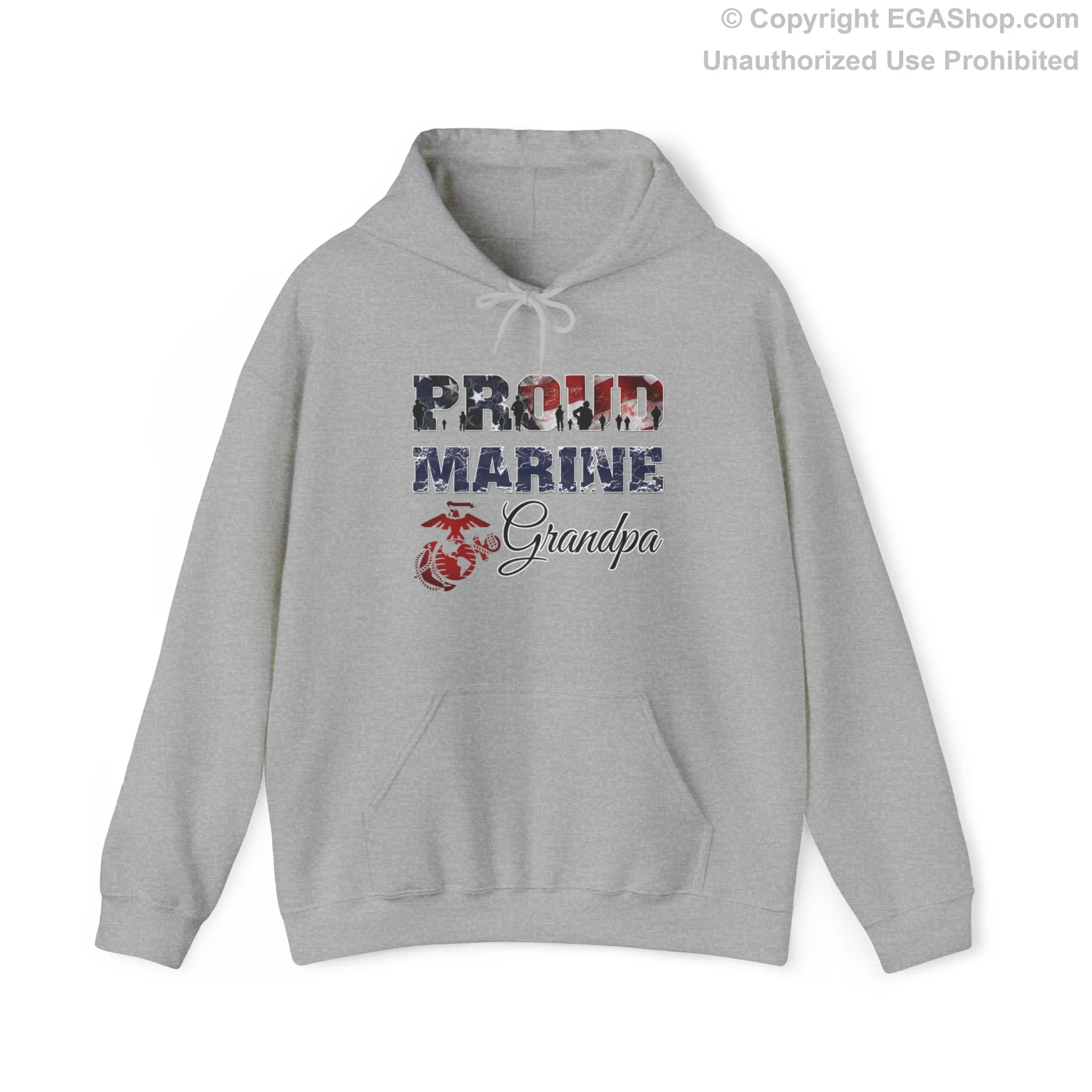 Hoodie Proud Marine Grandpa (Your Choice of Colors)