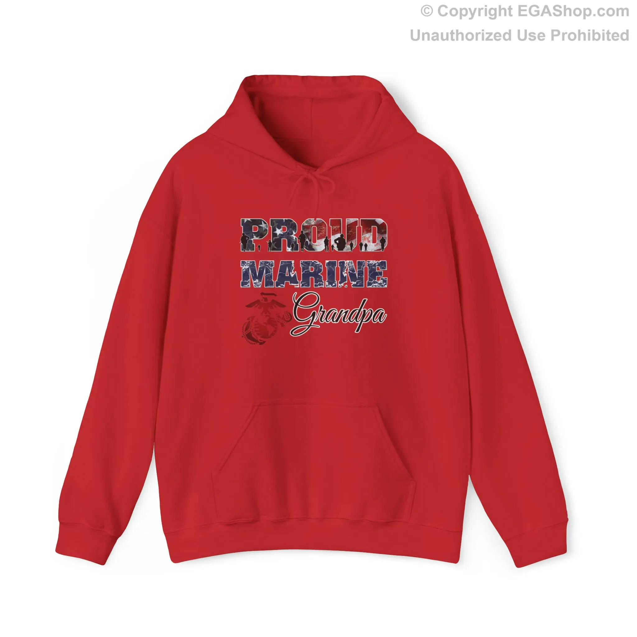 Hoodie Proud Marine Grandpa (Your Choice of Colors)