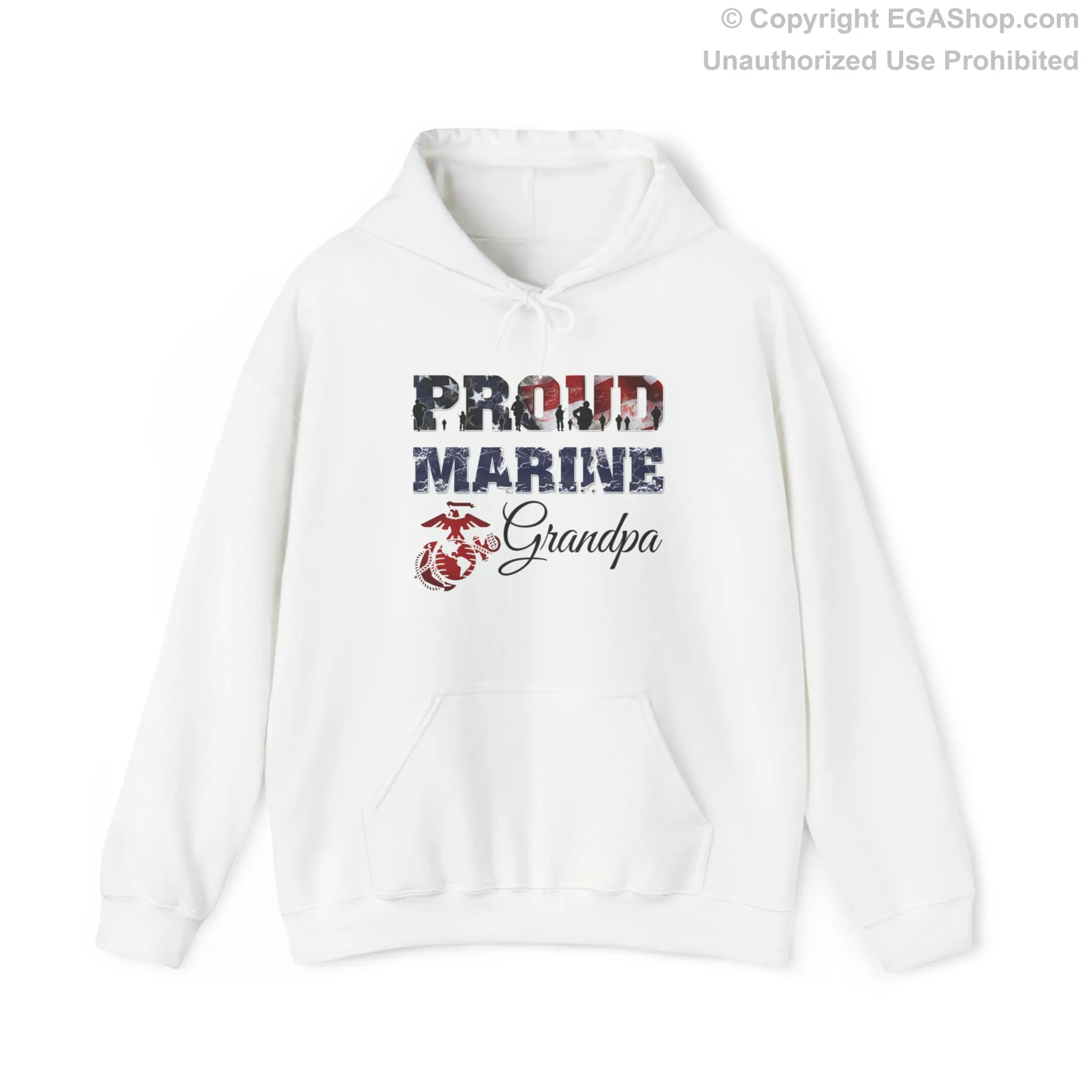 Hoodie Proud Marine Grandpa (Your Choice of Colors)