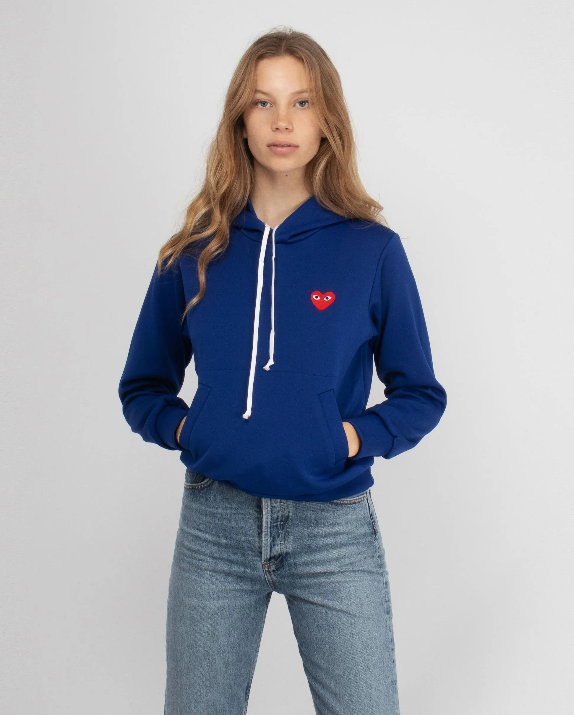 T173 RED HEART HOODIE / NAVY